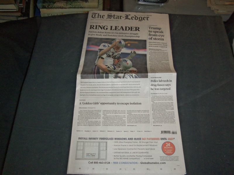 2019 FEBRUARY 4 THE STAR-LEDGER NEWSPAPER - NEW ENGLAND PATRIOTS WIN SUPER BOWL