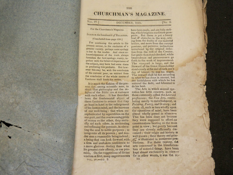 1805-1826 THE CHURCHMAN'S MONTHLY MAGAZINE LOT OF 9 ISSUES - WR 319
