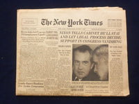 1974 AUGUST 7 NEW YORK TIMES - NIXON TELLS CABINET HE'LL STAY - NP 6455