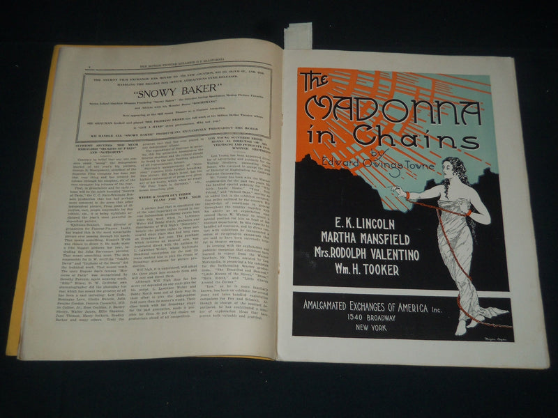 1922 NOVEMBER 9 MOTION PICTURE BULLETIN OF CALIFORNIA MAGAZINE - J 3906
