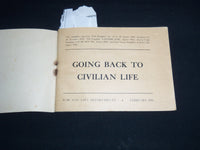 1946 FEBRUARY GOING BACK TO CIVILIAN LIFE PAMPHLET - WAR AND NAVY DEPT - J 8825