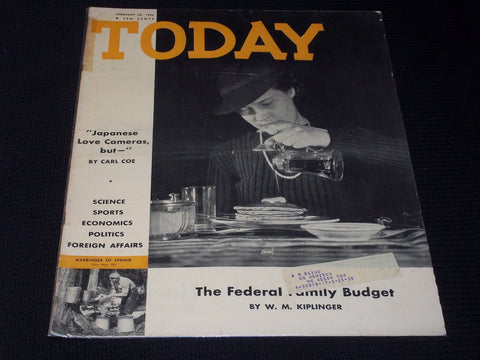 1936 FEBRUARY 22 TODAY MAGAZINE - FAMILY BUDGET FRONT COVER - E 5985
