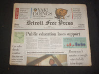 1995 JAN 31 DETROIT FREE PRESS NEWSPAPER-PUBLIC EDUCATION LOSES SUPPORT- NP 7661