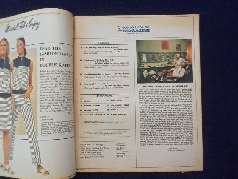 1971 FEBRUARY 21 CHICAGO TRIBUNE MAGAZINE SECTION - MARY LEE LEAHY - NP 6421