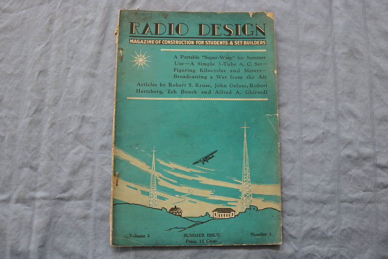 1929 SUMMER RADIO DESIGN SOFTCOVER HANDBOOK - PORTABLE SUPER-WASP - K 315