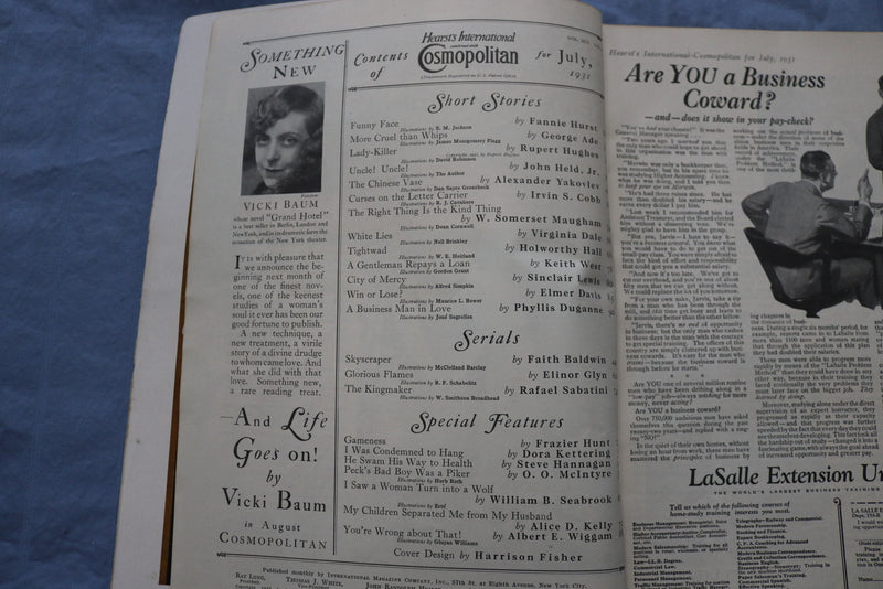 1931 JULY COSMOPOLITAN MAGAZINE - HARRISON FISHER COVER - GREAT ADS - ST 1001R