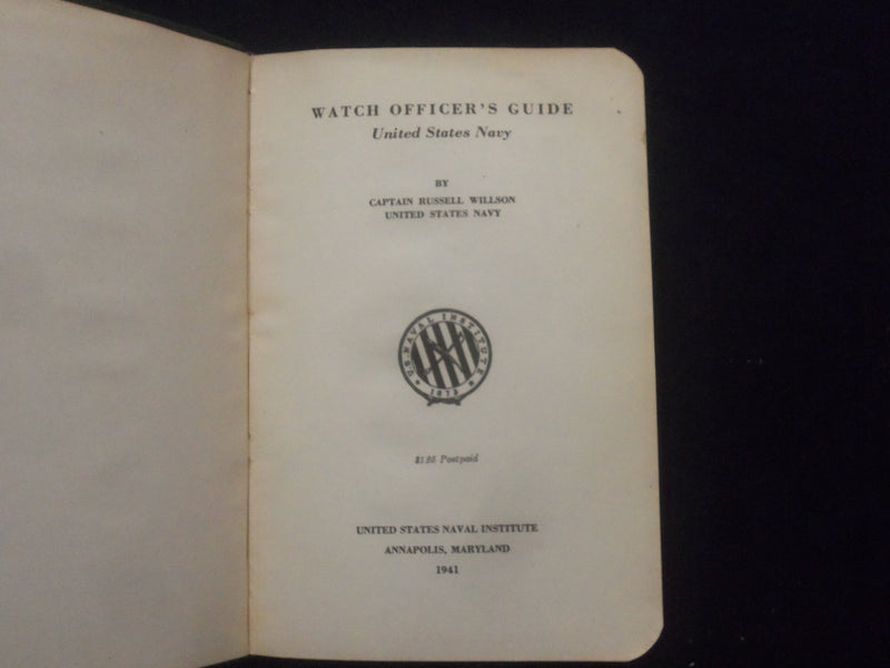 1941 WATCH OFFICER'S GUIDE - U.S. NAVY - SOFT LEATHER COVERED BOOK - KD 8331
