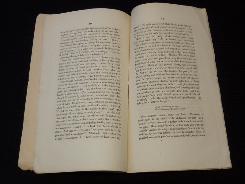 1854 HOWARD BENEVOLENT SOCIETY REV. MR. PORTER'S DISCOURSE BOOK - J 7541