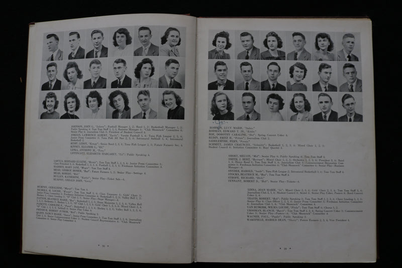 1945 TOM TOM OWEGO FREE ACADEMY YEARBOOK - OWEGO NEW YORK - HARDCOVER - YB 3481