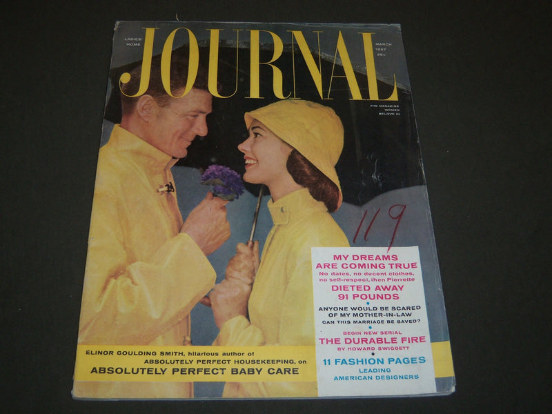 1957 MARCH LADIES HOME JOURNAL MAGAZINE - BEAUTIFUL FRONT COVER - ST 1896