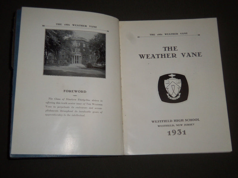 1931 THE WEATHER VANE WESTFIELD HIGH SCHOOL YEARBOOK - NEW JERSEY - YB 1190