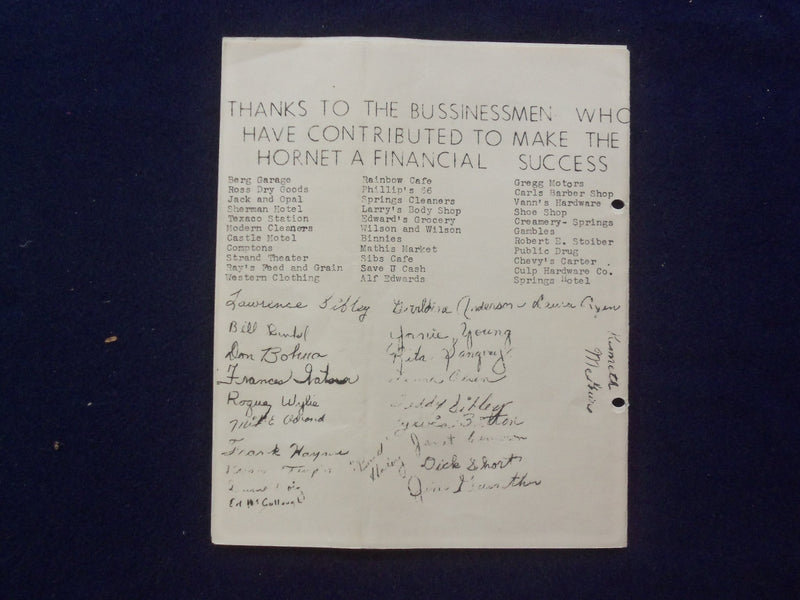 1952 THE HORNETS' HIVE WHITE SULPHUR SPRINGS (MT) HIGH SCHOOL YEARBOOK - YB 3223