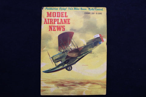 1958 FEBRUARY MODEL AIRPLANE NEWS MAGAZINE - LEONING OA-1A COVER - E 11536