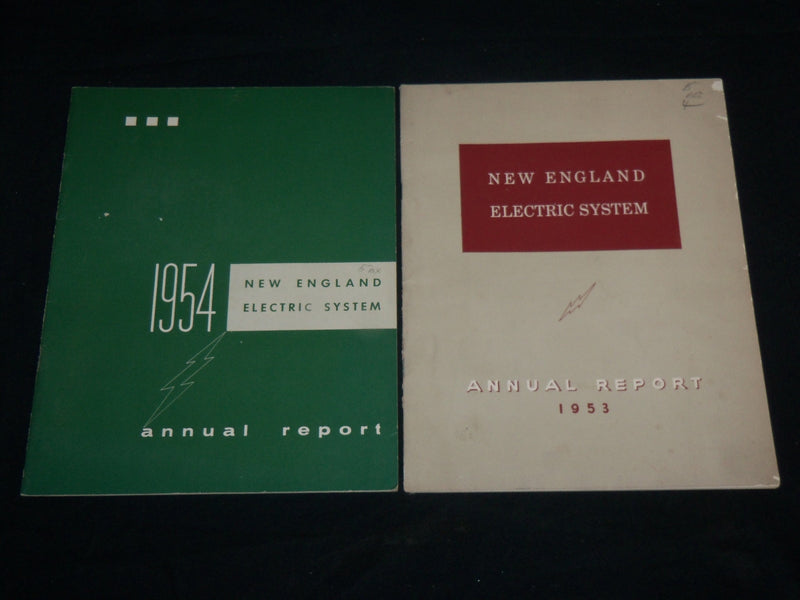 1953-1954 NEW ENGLAND ELECTRIC SYSTEM ANNUAL REPORT LOT OF 2 - J 6643