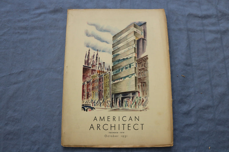 1931 OCTOBER THE AMERICAN ARCHITECT MAGAZINE - PHOTOS, STORIES & ADS - ST 5507N