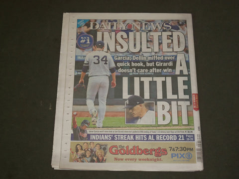 2017 SEPTEMBER 14 NEW YORK DAILY NEWS - CLEVELAND INDIANS WIN 21 GAMES IN A ROW
