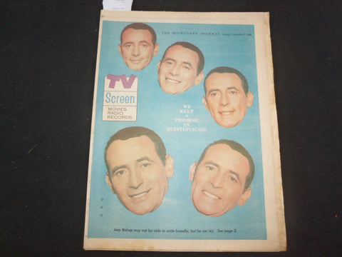 1963 DEC 8 MILWAUKEE JOURNAL TV SCREEN SECTION - JOEY BISHOP COVER - NP 8062