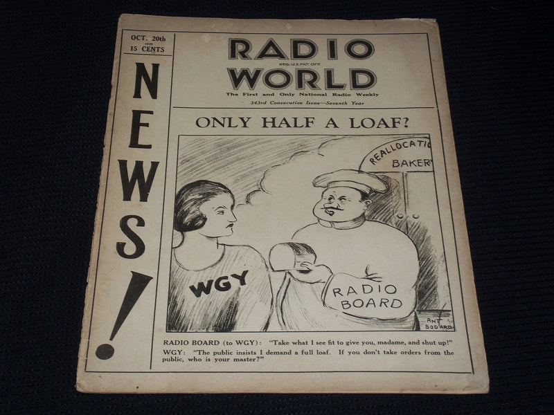 1928 OCTOBER 20 RADIO WORLD MAGAZINE NICE ELECTRONICS COVERS & ADS - E 2819