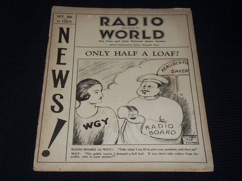 1928 OCTOBER 20 RADIO WORLD MAGAZINE NICE ELECTRONICS COVERS & ADS - E 2819