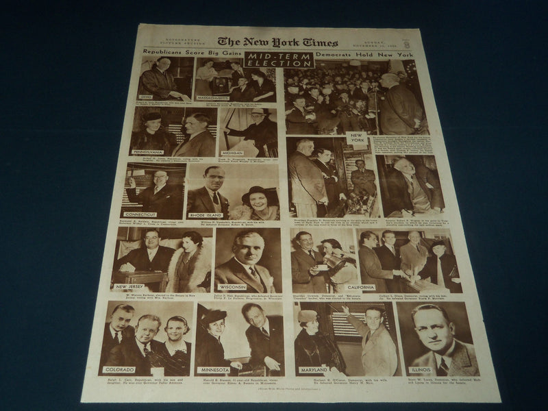 1938 NOVEMBER 13 NEW YORK TIMES PICTURE SECTION - MID-TERM ELECTION - NT 7389
