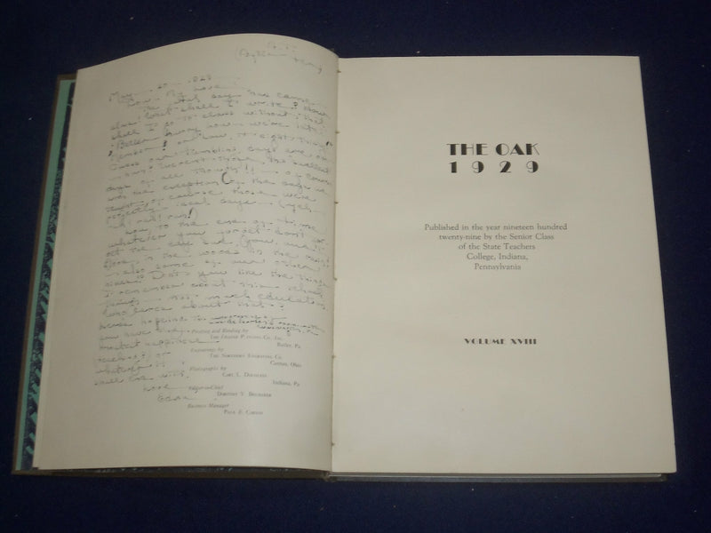 1929 THE OAK STATE TEACHERS COLLEGE YEARBOOK - INDIANA, PENNSYLVANIA - YB 2023