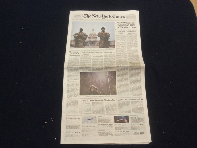 2021 FEBRUARY 14 NEW YORK TIMES - TRUMP ACQUITTED FOR SECOND TIME AFTER TRIAL