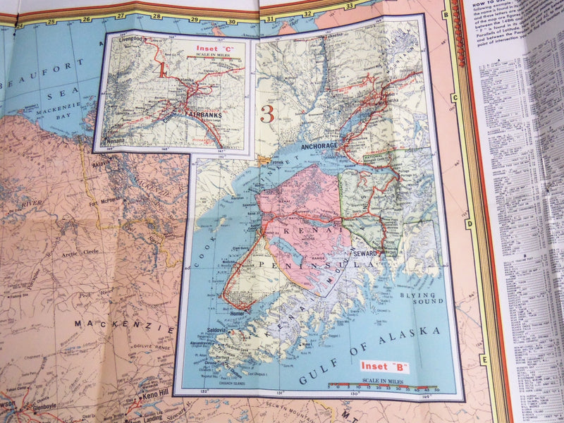 1950'S KROLL'S MAP OF ALASKA - FOLD-OUT - J 8555