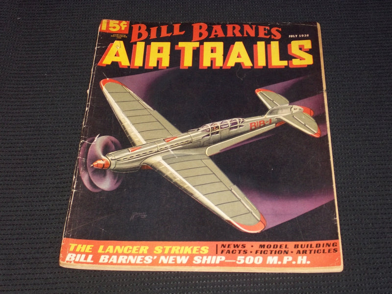 1936 JULY AIR TRAILS MAGAZINE - THE LANCER STRIKES COVER - E 7055