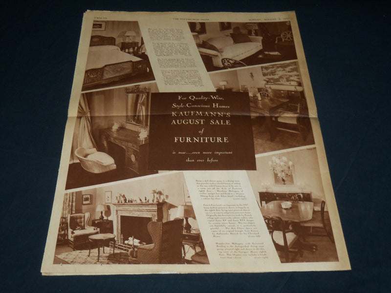 1937 AUGUST 8 THE PITTSBURGH PRESS SUNDAY METRO GRAVURE - MAN O'WAR - NP 4535