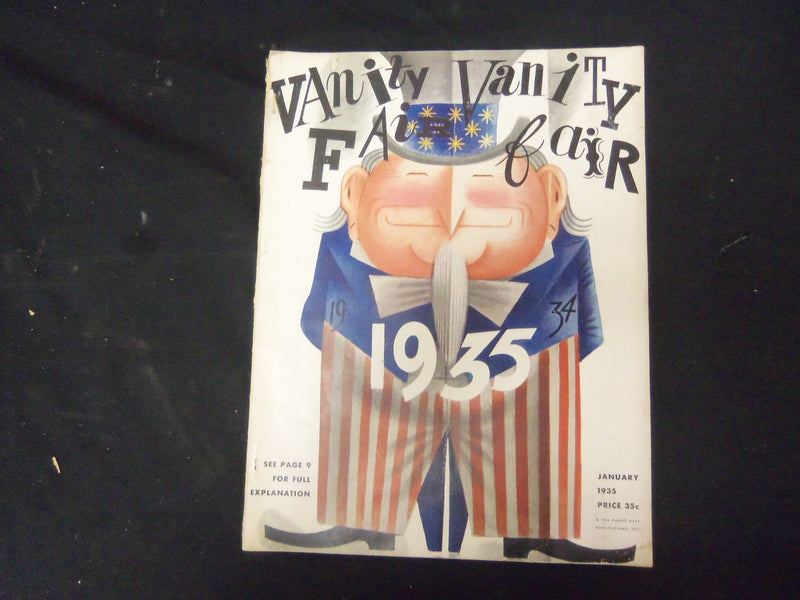 1935 JANUARY VANITY FAIR MAGAZINE-ILLUSTRATED COVER, PHOTOS, ARTICLES - ST 3124