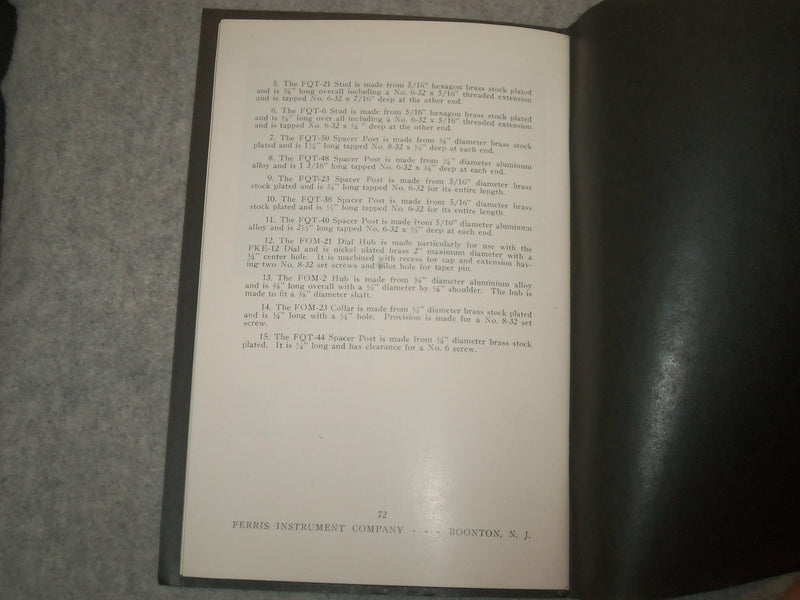FERRIS INSTRUMENT COMPANY CATALOGUE NO. 49 - J 6345