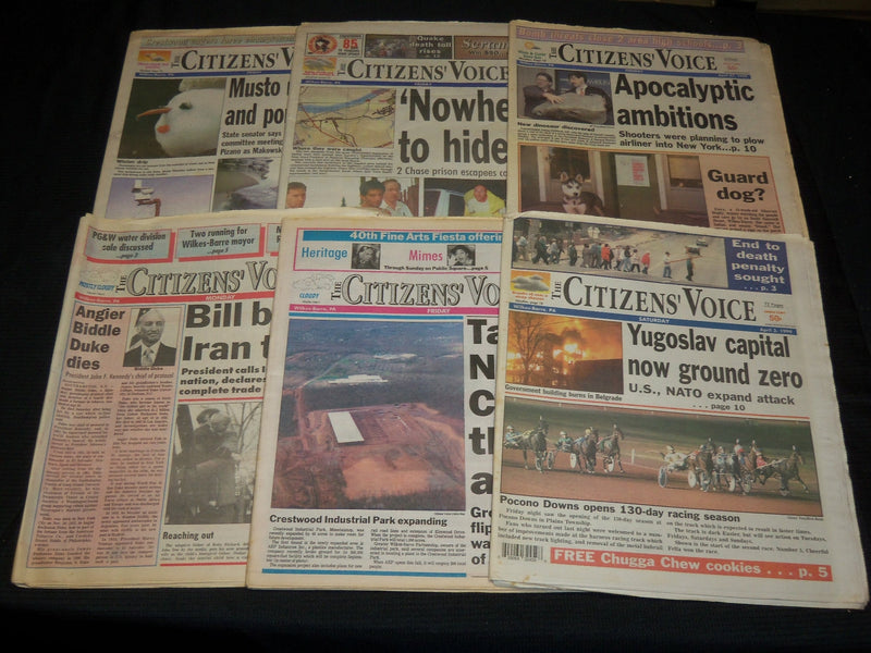 1988-1999 CITIZENS'VOICE NEWSPAPERS LOT OF 53 - WILKES BARRE, PA - NP 2703A