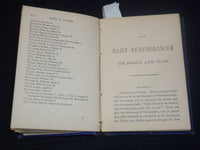 1875 THE DAILY REMEMBRANCER ON PEACE & WAR BOOK BY JOHN HEMMENWAY - KD 2100