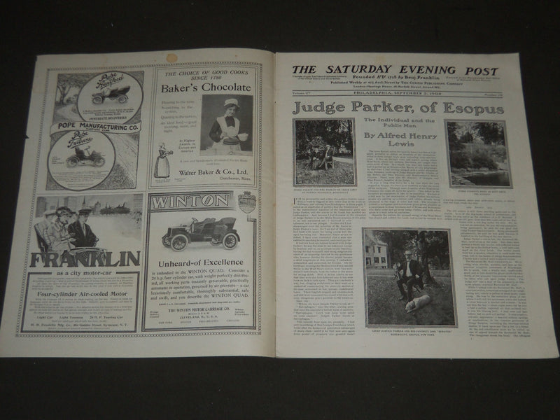 1904 SEPTEMBER 3 THE SATURDAY EVENING POST MAGAZINE - ILLUSTRATED COVER - SP 500