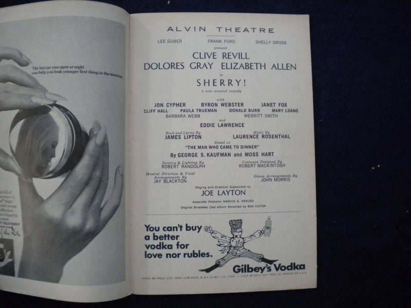 1967 SHERRY! PLAYBILL - CLIVE REVILL SIGNED COVER - J 8316
