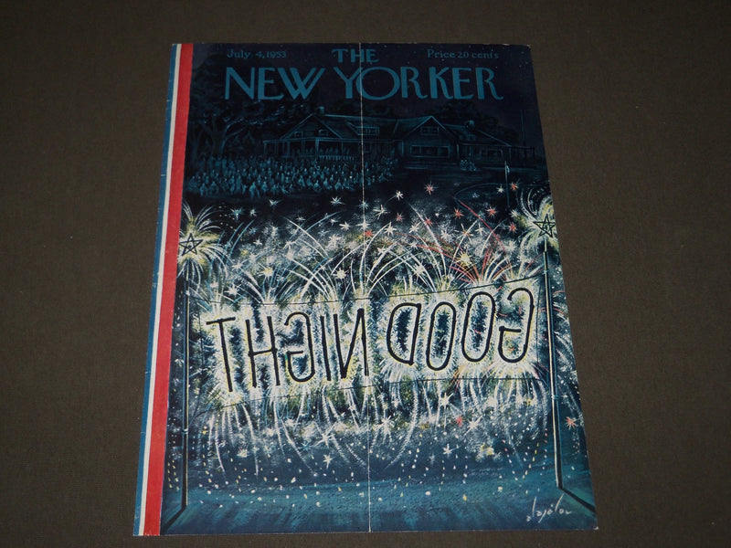 1953 JULY 4 NEW YORKER MAGAZINE FRONT COVER ONLY - GREAT ART FOR FRAMING