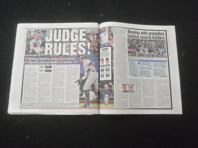 2022 OCTOBER 5 NEW YORK POST NEWSPAPER - AARON JUDGE HITS HOME RUN #62