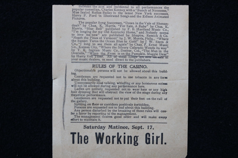 1904 SEPTEMBER 16 LYNDON BANK ROBBERY ANNOUNCEMENT - THE CASINO - K 2759