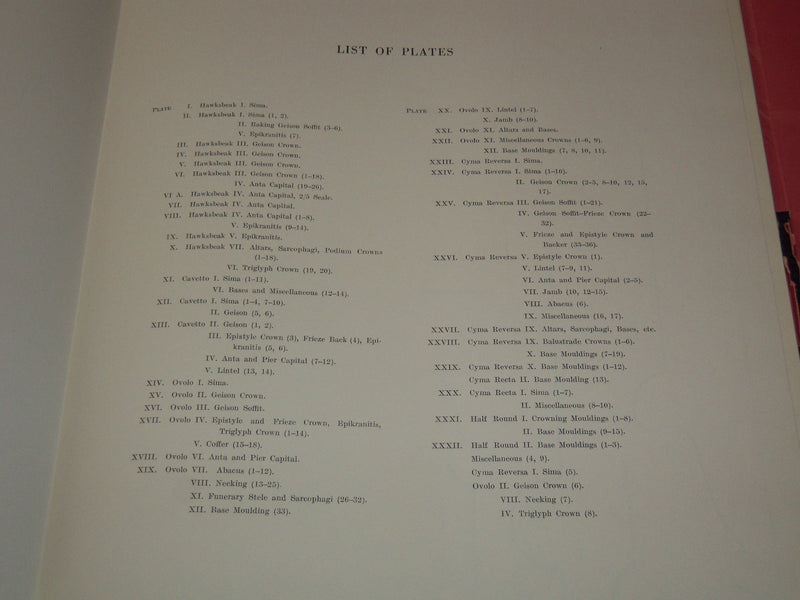 1952 PROFILES OF WESTERN GREEK MOULDINGS BY LUCY T. SHOE - PLATES - #251
