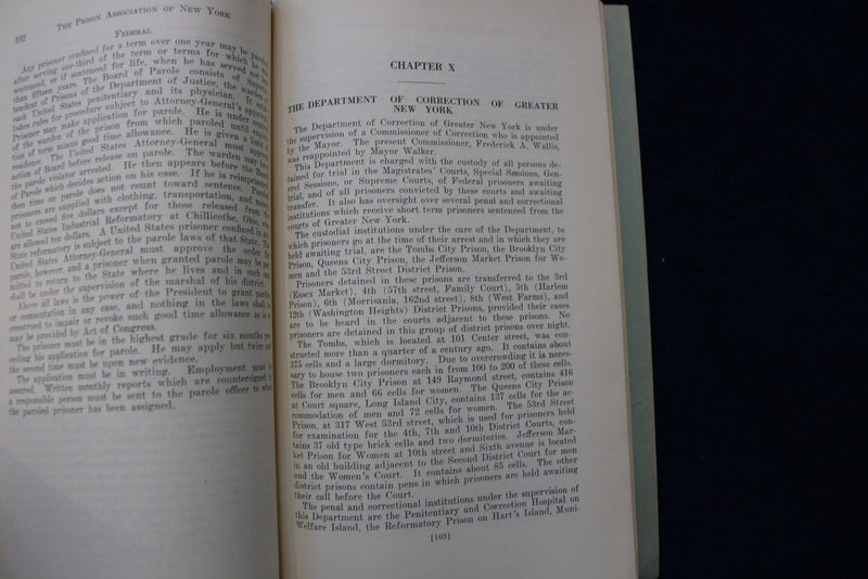 1927 PRISON ASSOCIATION OF NEW YORK ANNUAL REPORT SOFTCOVER BOOK - K 871