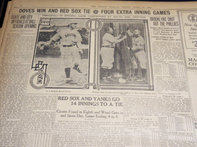 1907 APRIL 15 THE BOSTON HERALD NEWSPAPER - BASEBALL SEASONS OPENS - BH 398