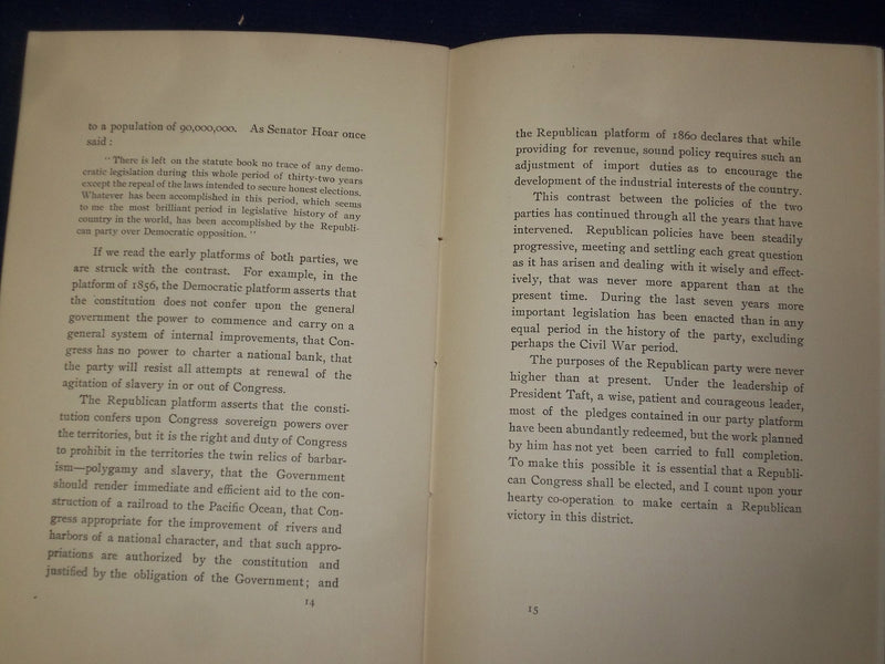 1910 SPEECH BY CHARLES G. WASHBURN - J 4450