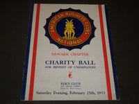 1933 AMERICAN BUSINESS CLUBS CHARITY PROGRAM - NEWARK NEW JERSEY - J 5225