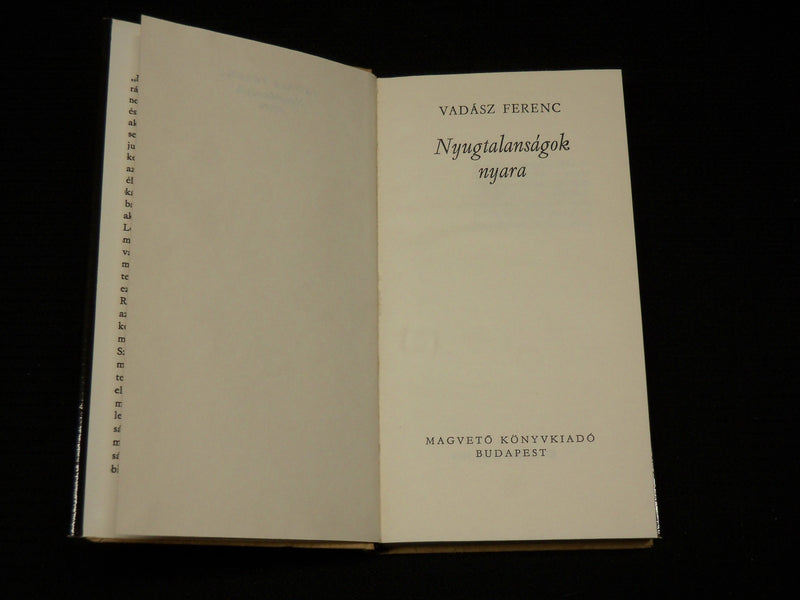 1979 NYUGTALAN SAGOK NYARA HARDCOVER BOOK BY VADASZ FERENC - KD 7407