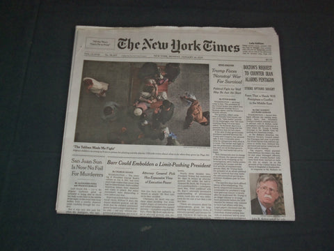 2019 JANUARY 14 NEW YORK TIMES - BARR COULD EMBOLDEN A LIMIT-PUSHING PRESIDENT
