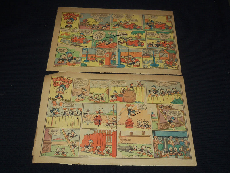 1940-1944 DONALD DUCK NEWSPAPER COLOR COMIC STRIPS - LOT OF 10 - NP 9179