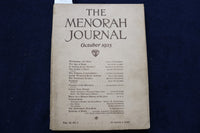 1925 OCTOBER THE MENORAH JOURNAL - H. GEN-SHAHAR - K 1605