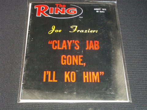 1972 AUGUST THE RING MAGAZINE - JOE FRAZIER FRONT COVER - E 3960