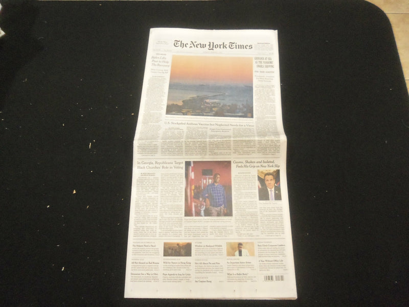 2021 MARCH 7 NEW YORK TIMES - GRIDLOCK AT SEA AS THE PANDEMIC SNARLS SHIPPING