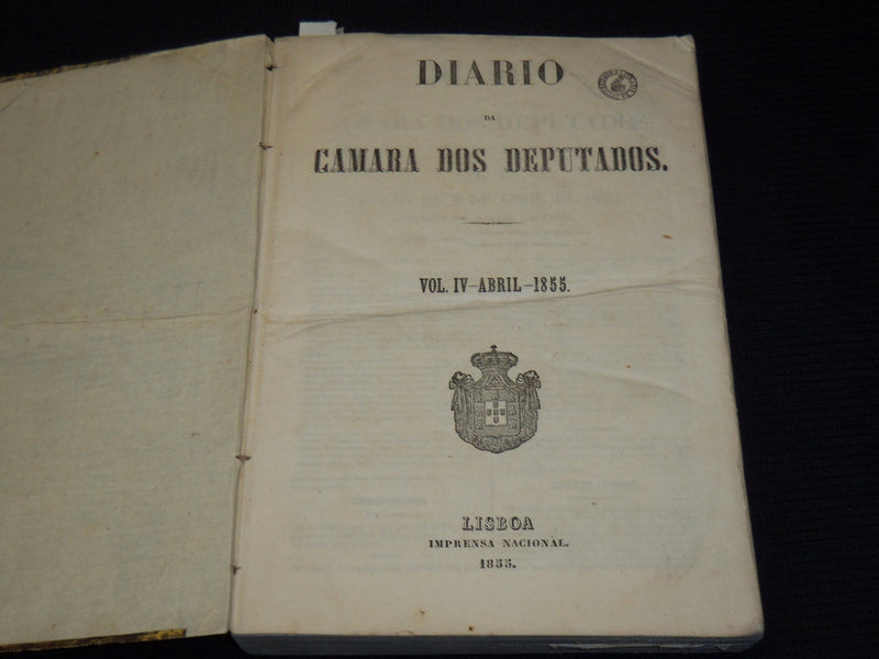 1855 APRIL-MAY DIARIO DA CAMARA DOS DEPUTADOS BOUND VOLUME - LISBOA - KD 2016I